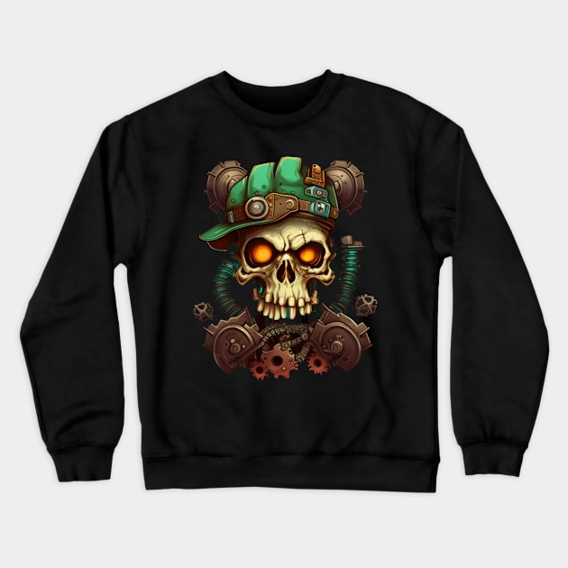 Robot skull Crewneck Sweatshirt by Crazy skull